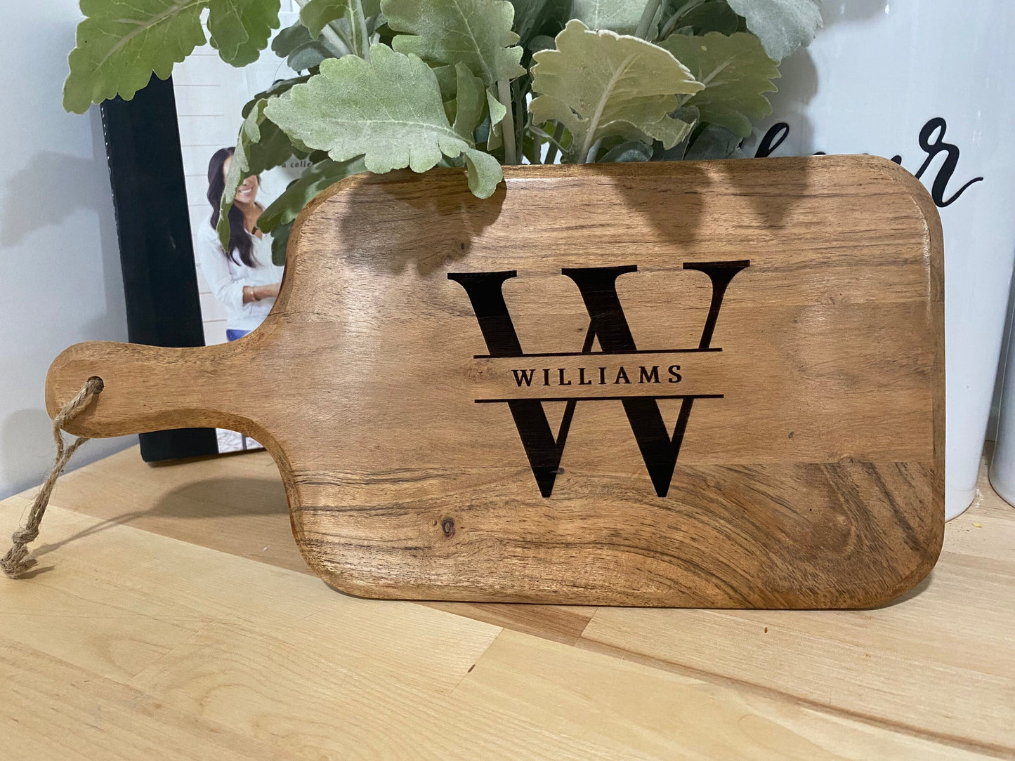 Charcuterie Board, Personalized Serving Board With Handle, Monogrammed, Personalized Cheese Board