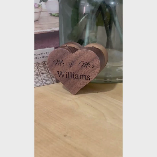 Custom Wooden Heart Shaped Ring Holder, Personalized Wedding Ring Box, Perfect Ring Bearer Gift, Anniversary Gift for Couple, Engagement Box