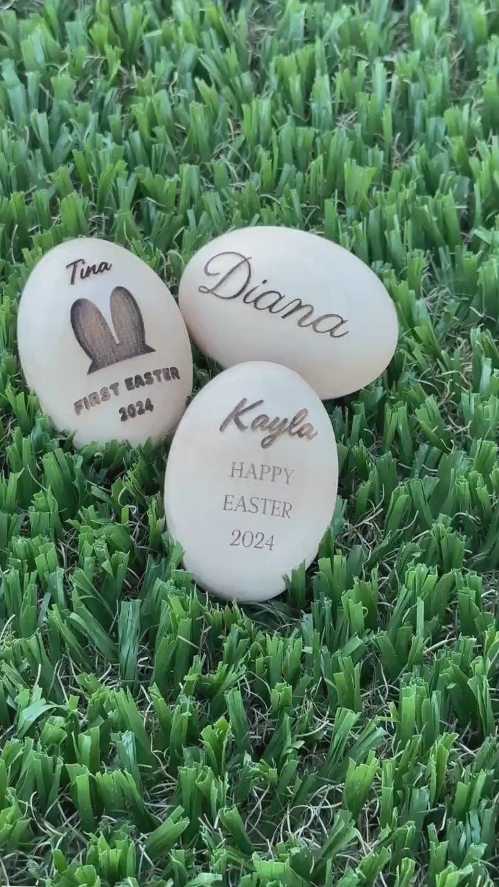 Personalized Engraved Easter Egg - Engraved Eggs, Easter Decorations, Easter Basket Decorations, Easter Egg Name Tags